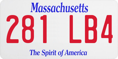 MA license plate 281LB4