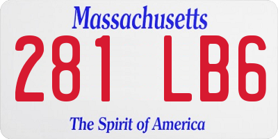 MA license plate 281LB6