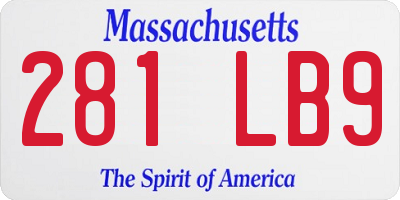 MA license plate 281LB9