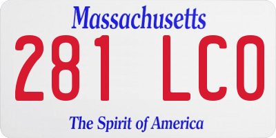 MA license plate 281LC0