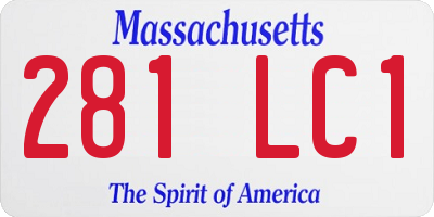 MA license plate 281LC1