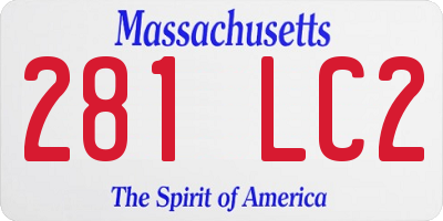 MA license plate 281LC2