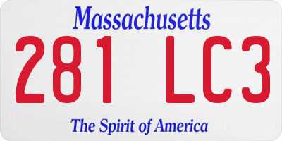 MA license plate 281LC3