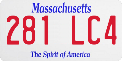MA license plate 281LC4