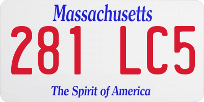 MA license plate 281LC5