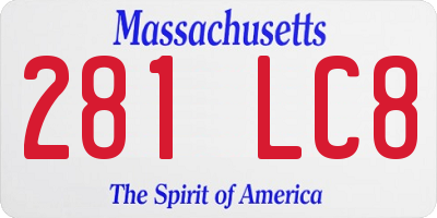 MA license plate 281LC8