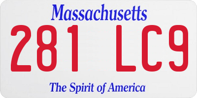 MA license plate 281LC9