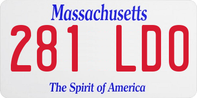 MA license plate 281LD0