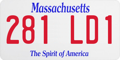 MA license plate 281LD1