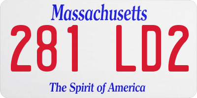 MA license plate 281LD2