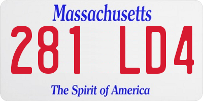 MA license plate 281LD4