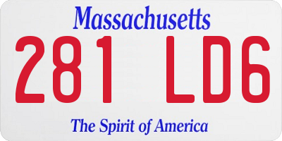 MA license plate 281LD6