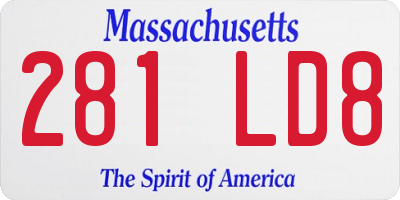 MA license plate 281LD8