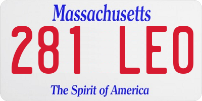 MA license plate 281LE0