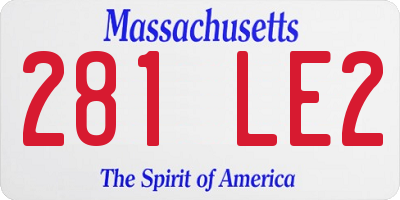 MA license plate 281LE2