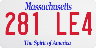 MA license plate 281LE4