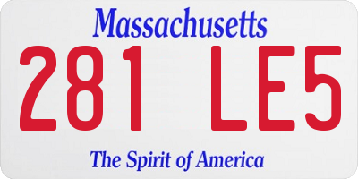 MA license plate 281LE5
