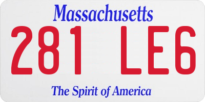 MA license plate 281LE6