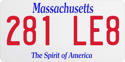 MA license plate 281LE8