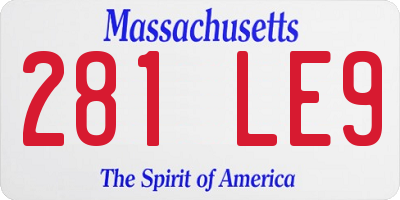 MA license plate 281LE9
