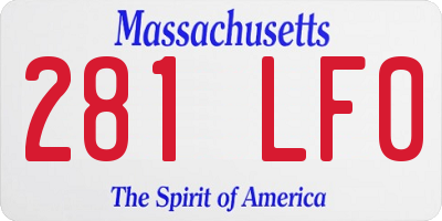 MA license plate 281LF0