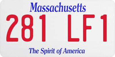 MA license plate 281LF1