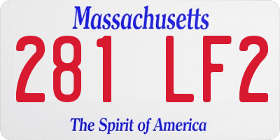 MA license plate 281LF2