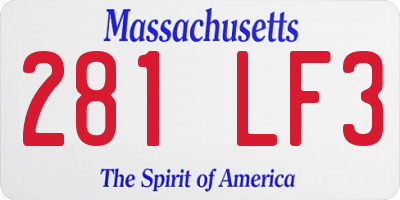 MA license plate 281LF3