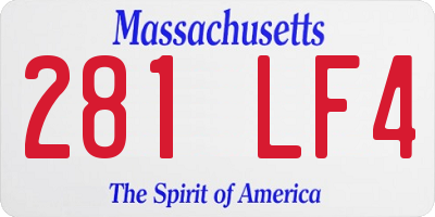 MA license plate 281LF4