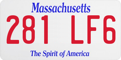 MA license plate 281LF6