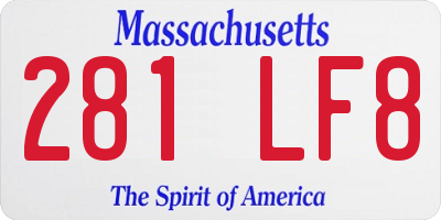 MA license plate 281LF8