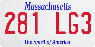 MA license plate 281LG3