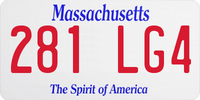 MA license plate 281LG4