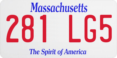 MA license plate 281LG5