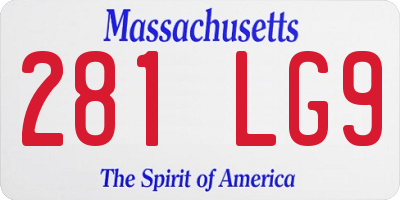 MA license plate 281LG9