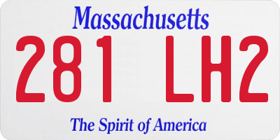 MA license plate 281LH2