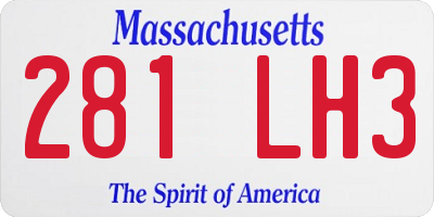 MA license plate 281LH3