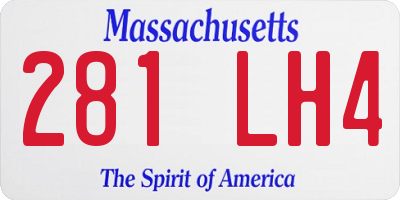 MA license plate 281LH4