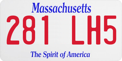 MA license plate 281LH5