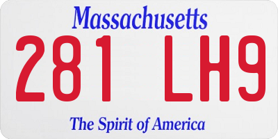 MA license plate 281LH9