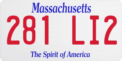 MA license plate 281LI2
