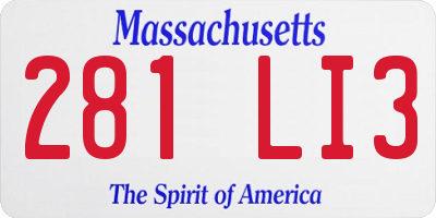 MA license plate 281LI3