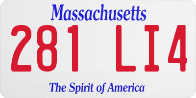 MA license plate 281LI4
