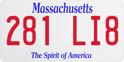 MA license plate 281LI8