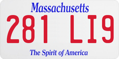 MA license plate 281LI9