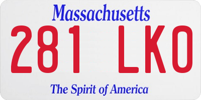 MA license plate 281LK0