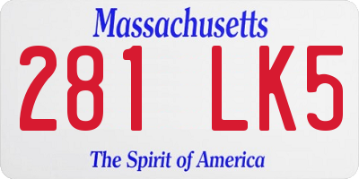 MA license plate 281LK5