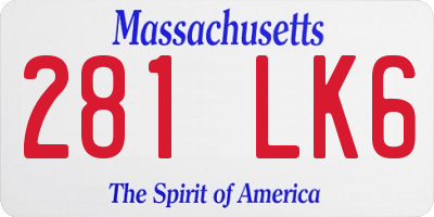 MA license plate 281LK6