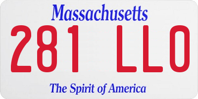 MA license plate 281LL0