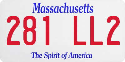 MA license plate 281LL2